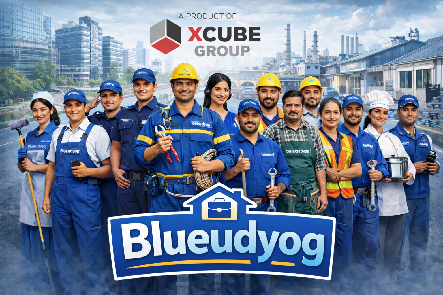 BlueUdyog job portal for hiring local Electricians, Painters, Security Guards, Drivers, Cleaners, Factory Workers in India